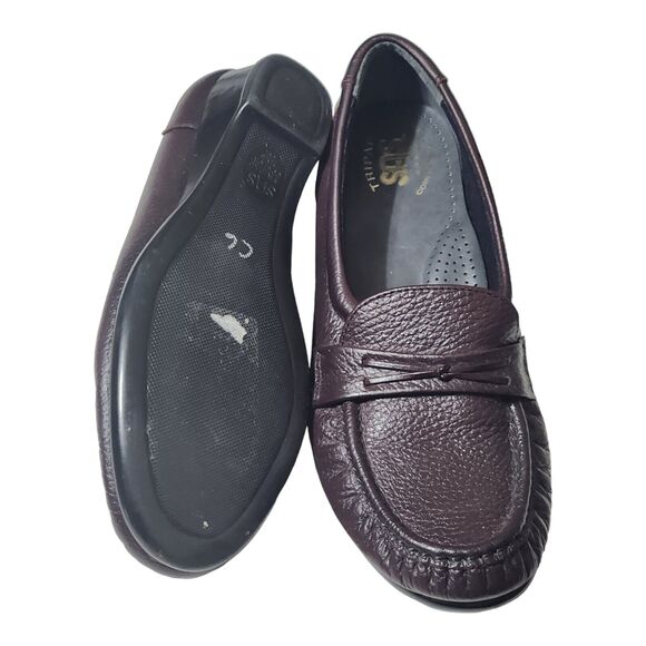 SAS Women's 7.5 M Burgundy Leather Tripad Comfort Foot Bed Loafers - Picture 8 of 15